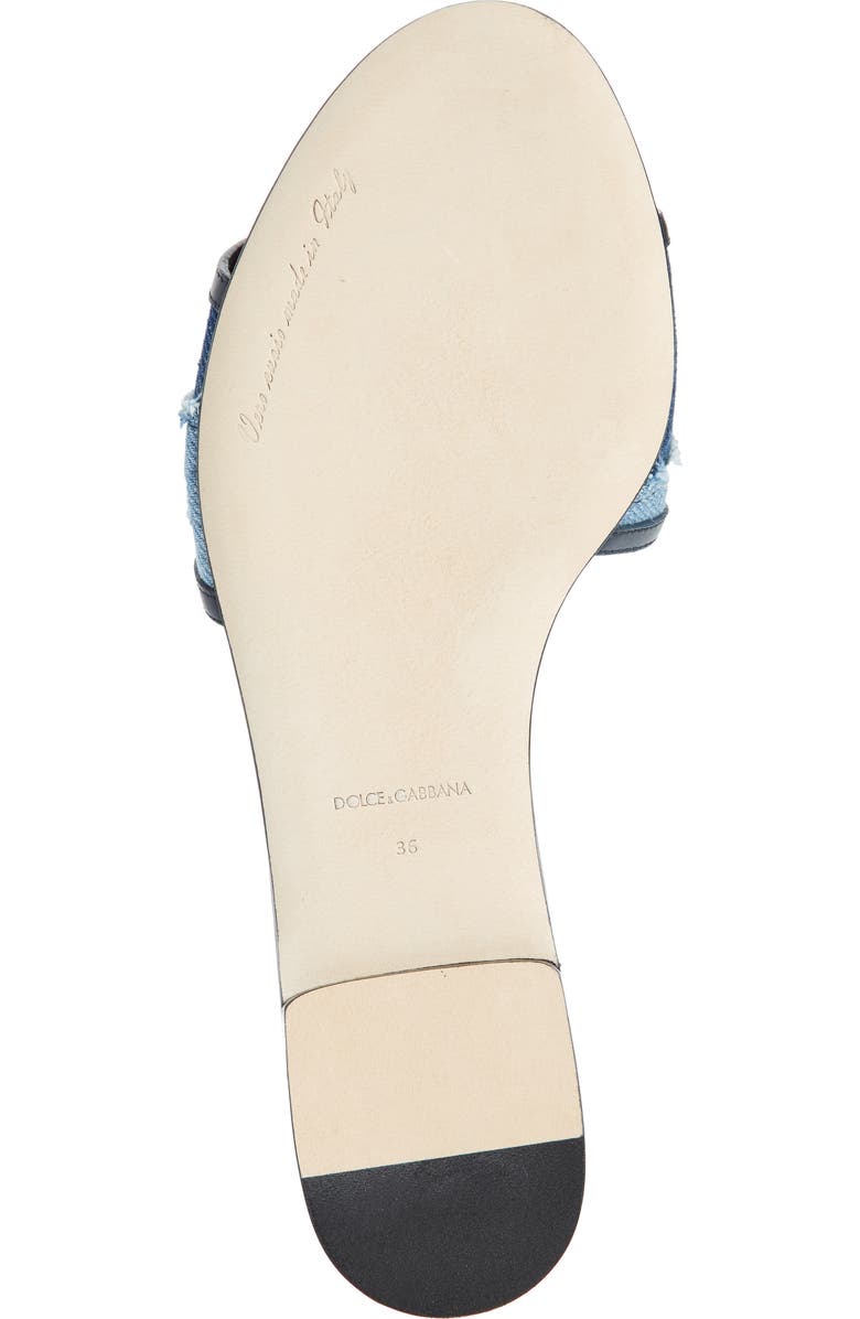 Dolce&Gabbana Sicily Denim Slide Sandal, Alternate, color,