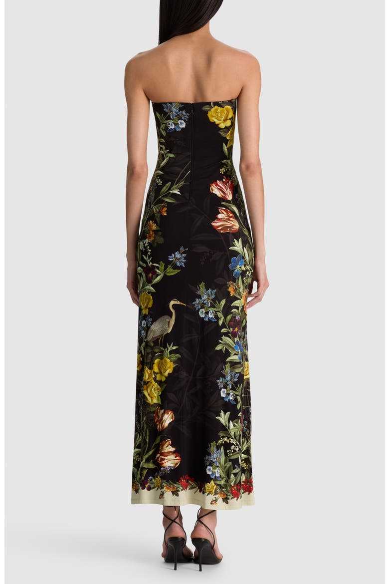 Delora Strapless Midi Dress, Alternate, color, DESERT SPRIGS BLACK