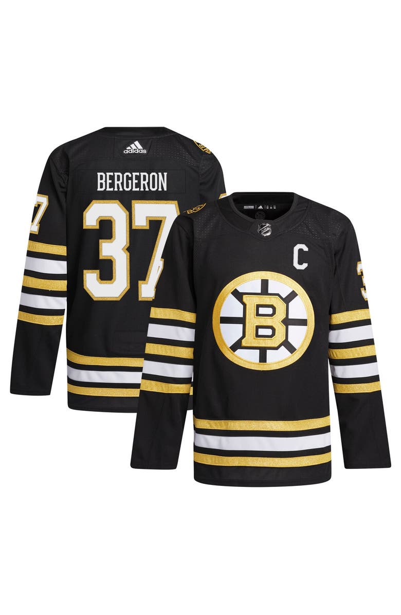 adidas Men's adidas Patrice Bergeron Black Boston Bruins Home Primegreen Authentic Player Jersey, Alternate, color,
