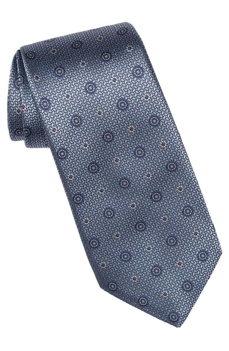 Elizabetta Benelli - Extra Long Silk Jacquard Tie for Men, Main, color, Sky Blue