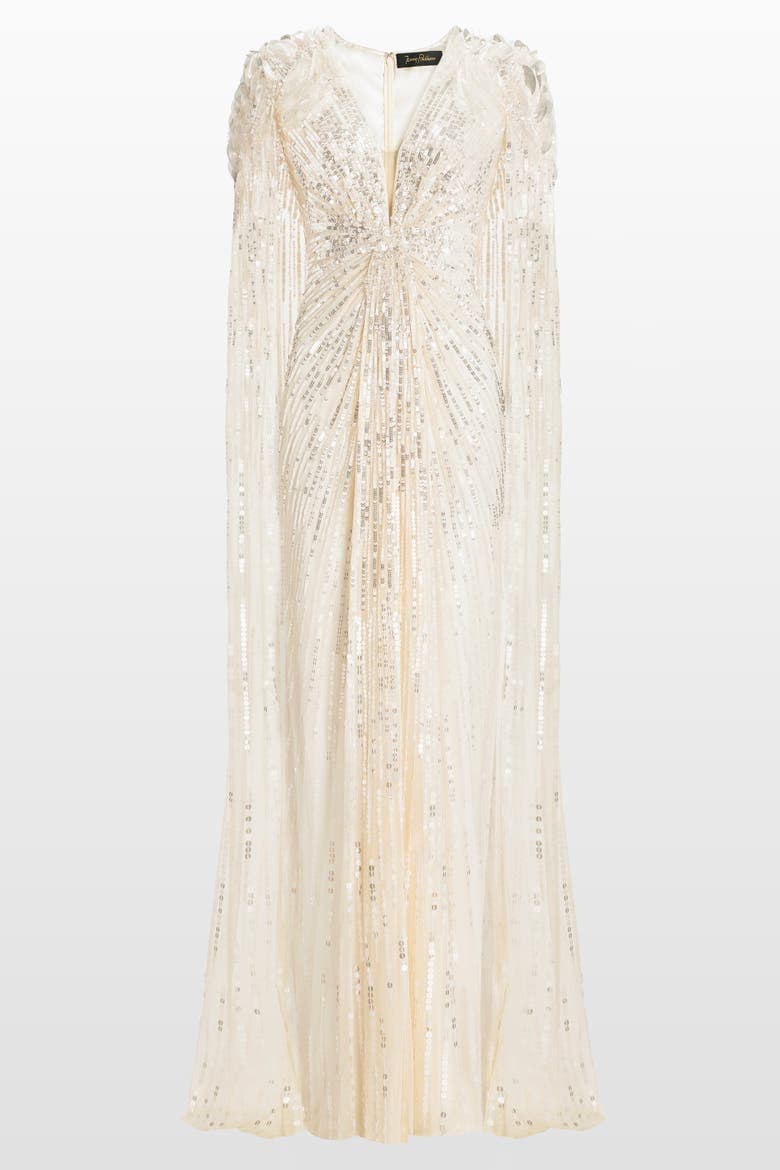 Goldfinger Sequin-Embellished Maxi Dress, Main, color, Vanilla