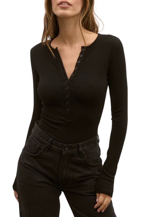 Lara Rib Henley Bodysuit