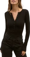 Bayse Lara Rib Henley Bodysuit