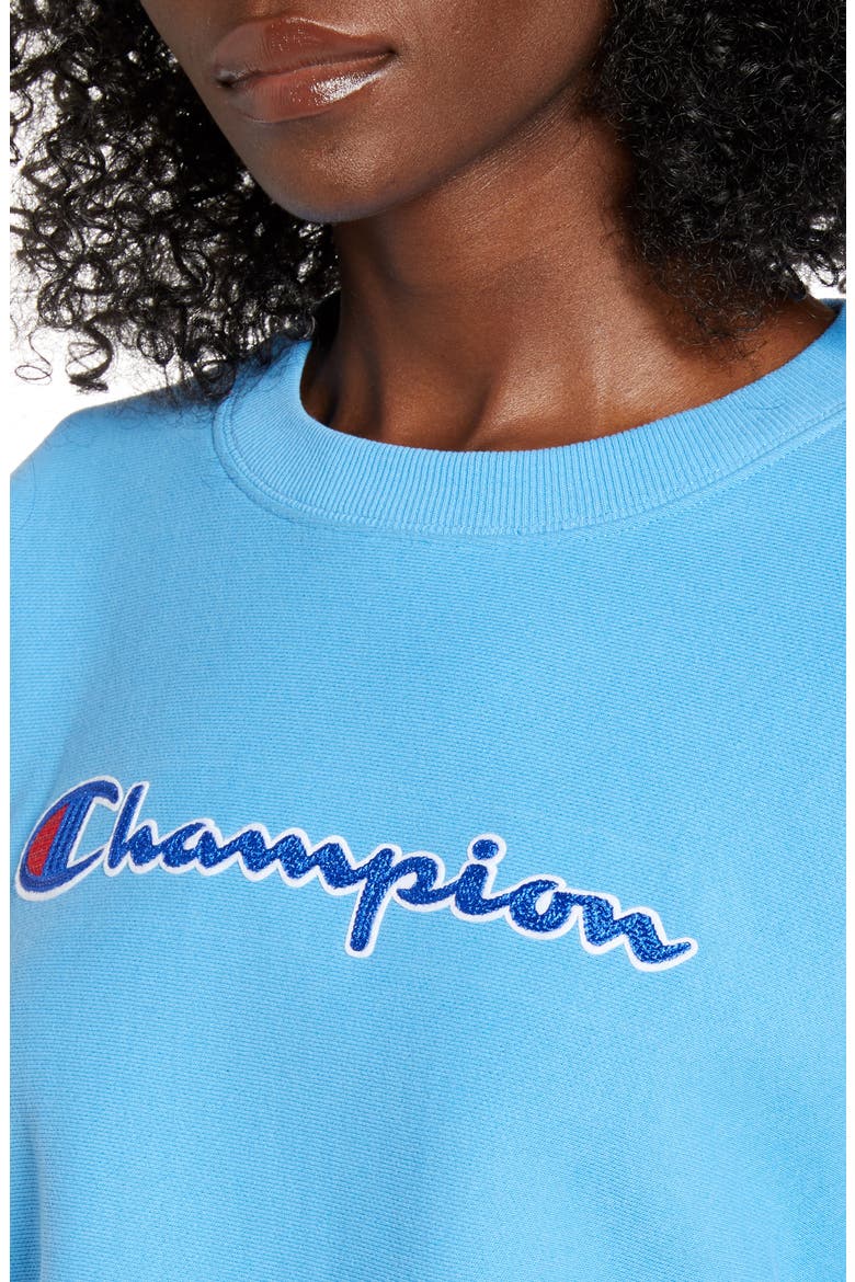 Reverse Weave® Crop Sweatshirt, Alternate, color, ACTIVE BLUE