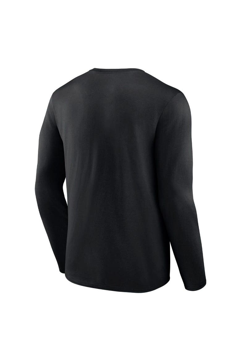 Men's Fanatics Branded Black Oregon Ducks Double Time 2-Hit Long Sleeve T-Shirt, Alternate, color, Black
