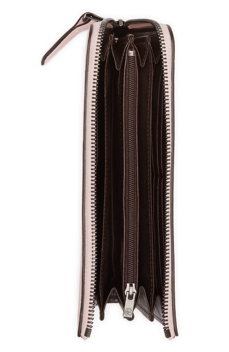 Longchamp Leather 3/4 Zip Continental Wallet, Alternate, color, Powder Pnk