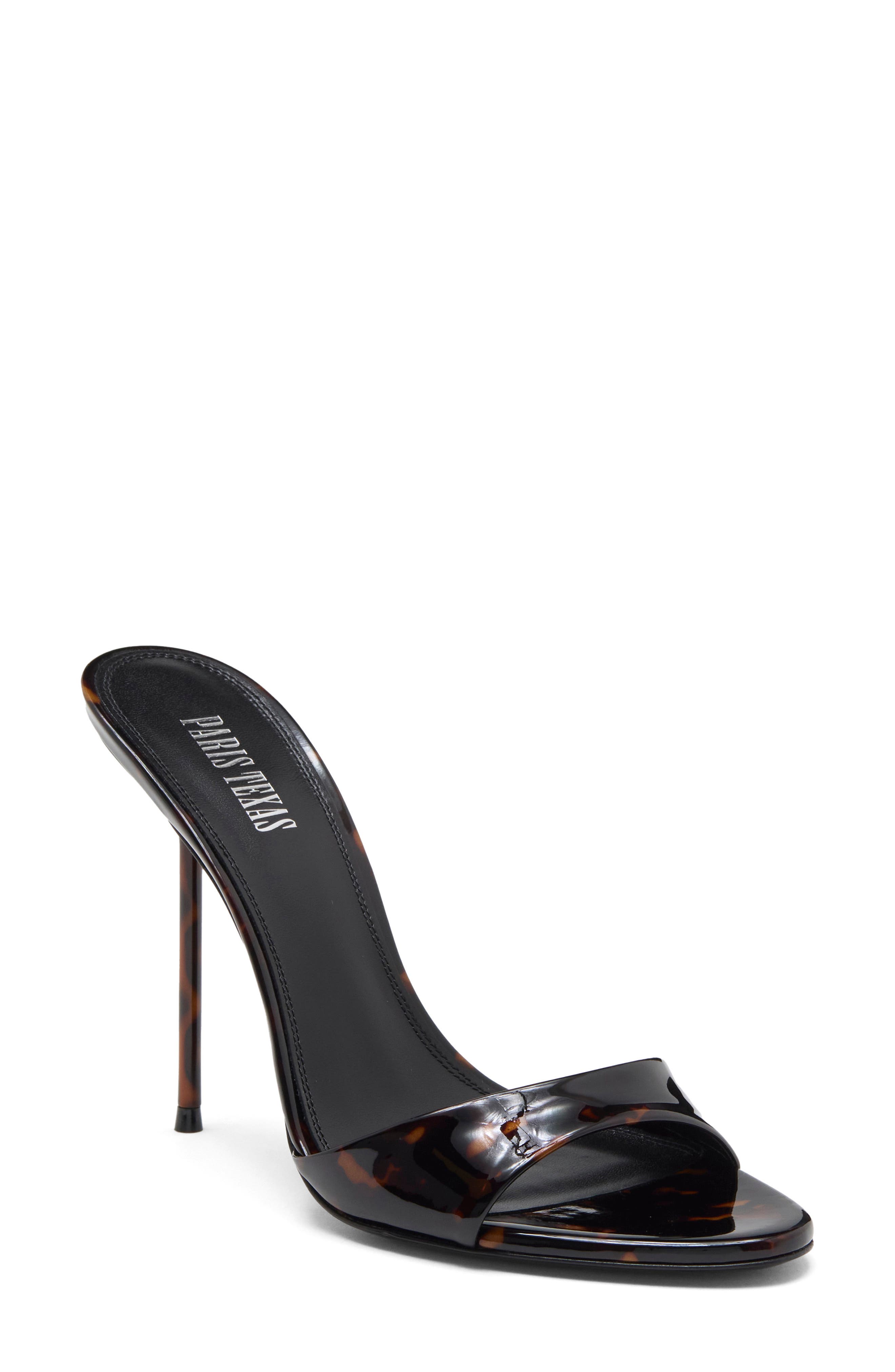 Lidia Leather Heeled Mule, Main, color, TORTOISE