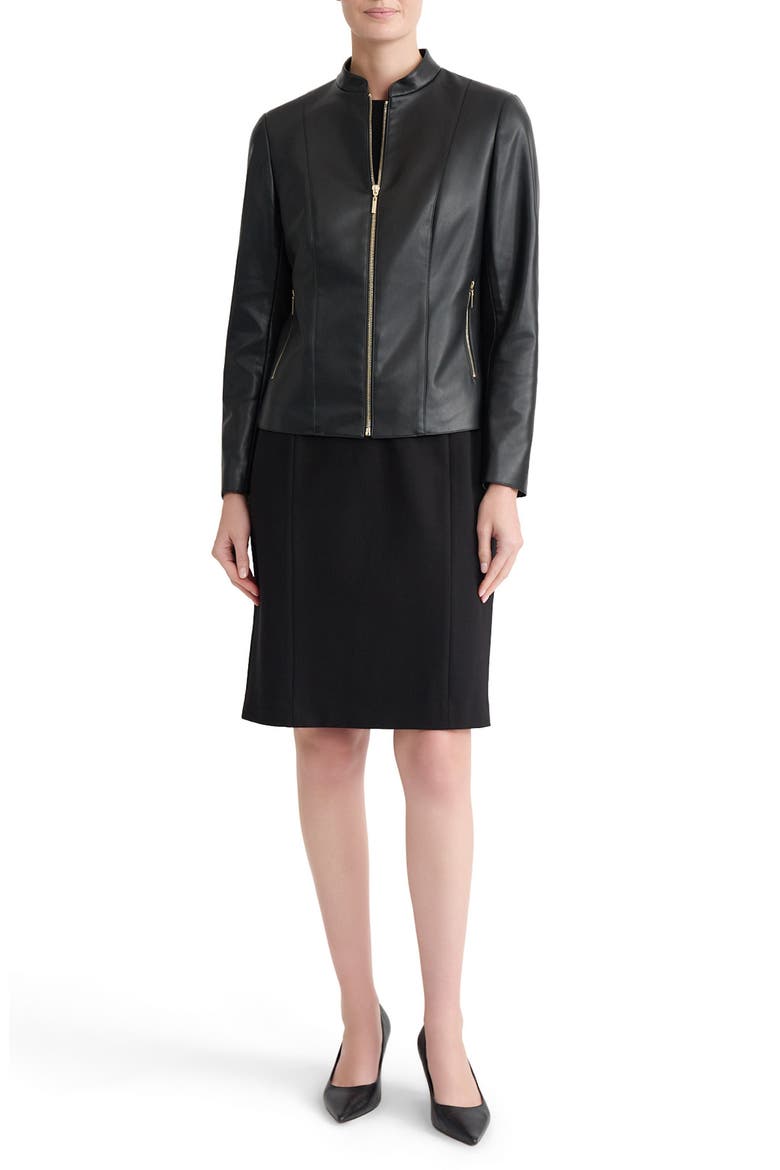 Faux Leather Jacket, Alternate, color, RICH CHOCOLATE
