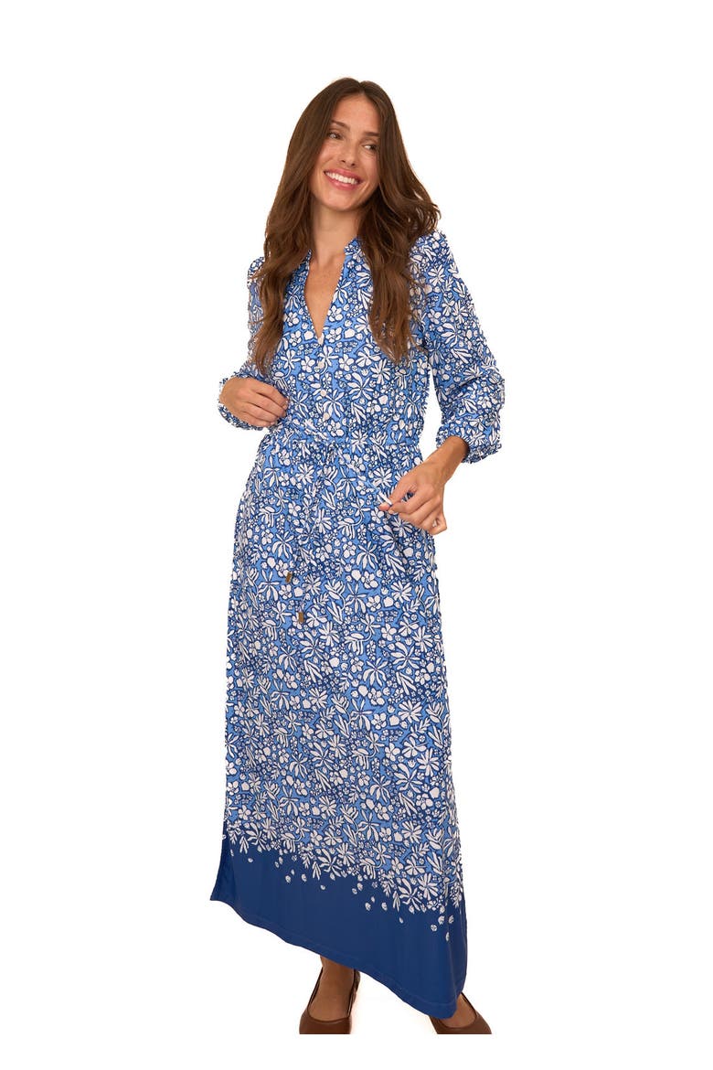 Button Down Maxi Dress, Alternate, color, Tahoe