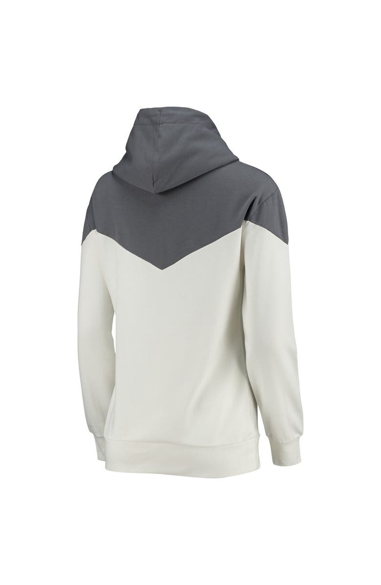 GAMEDAY COUTURE Women's Gameday Couture White/Gray Clemson Tigers Old School Arrow Blocked Cowl Neck Tri-Blend Pullover Hoodie, Alternate, color, 