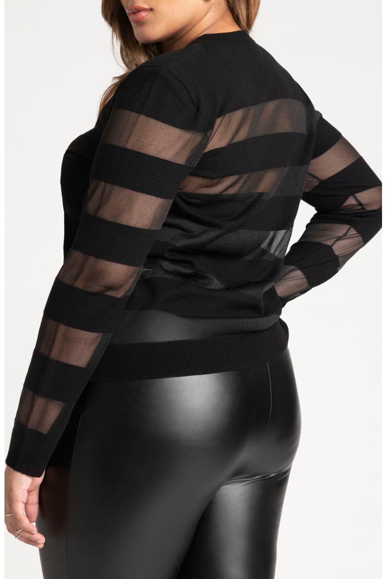 Twist Back Ribbed Sweater, Alternate, color, BLACK ONYX