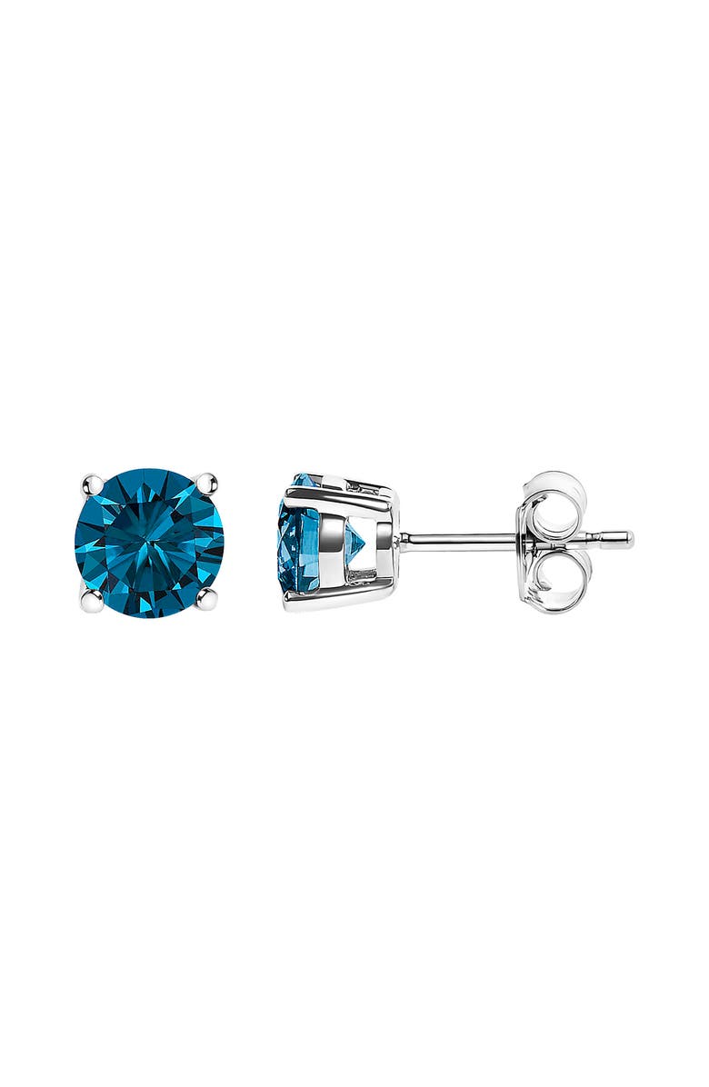 Haus of Brilliance 14K Gold 1/2 Cttw Lab Grown Blue Diamond Solitaire Stud Earrings, Alternate, color, White