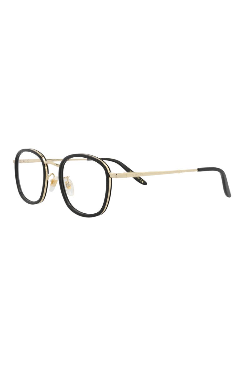 49mm Square Optical Frames, Alternate, color, BLACK GOLD TRANSPARENT
