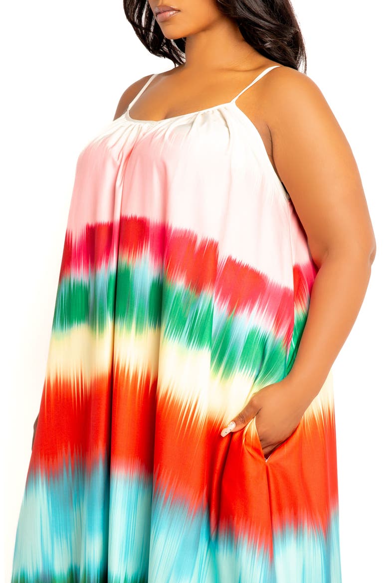 Gradient Stripe Maxi Dress, Alternate, color, ORANGE MULTI