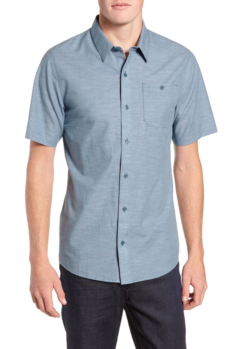 Studebaker Regular Fit Shirt, Main, color, BLUE STONE WHITE