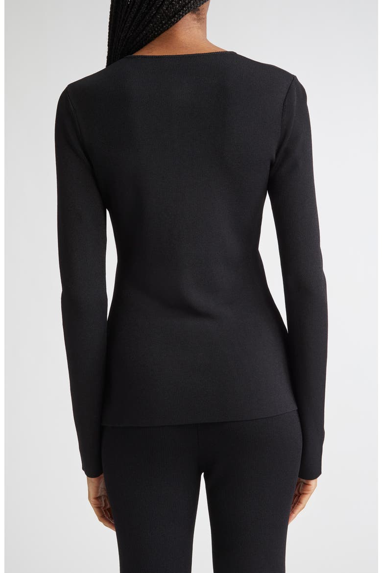 Lainey Cutaway Hem Cardigan, Alternate, color, BLACK