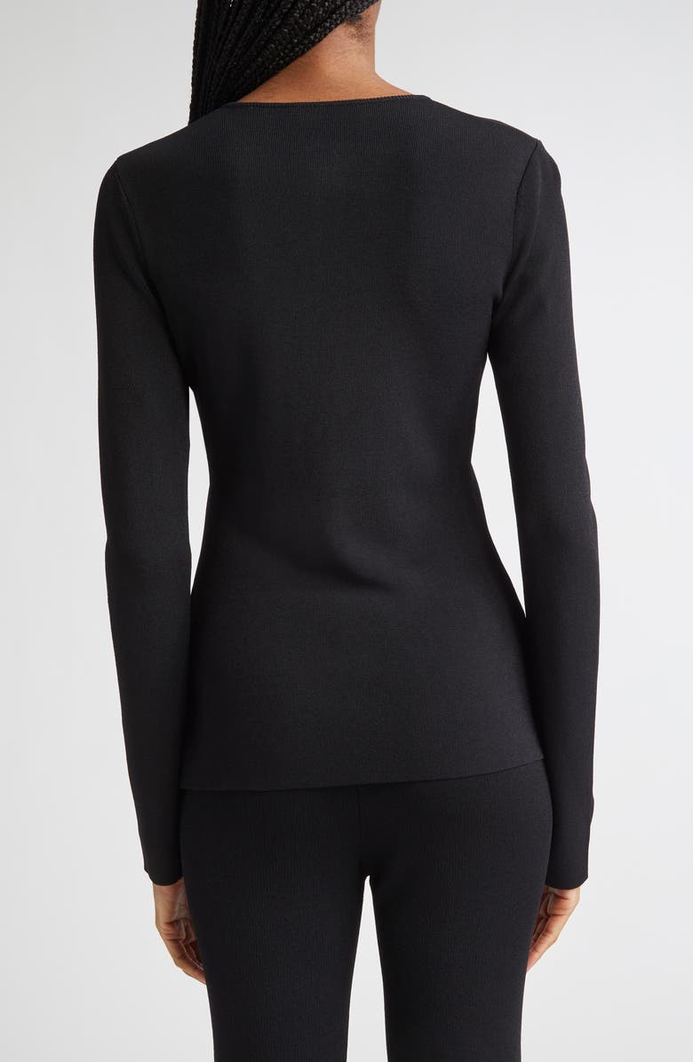 Altuzarra Lainey Cutaway Hem Cardigan, Alternate, color, Black