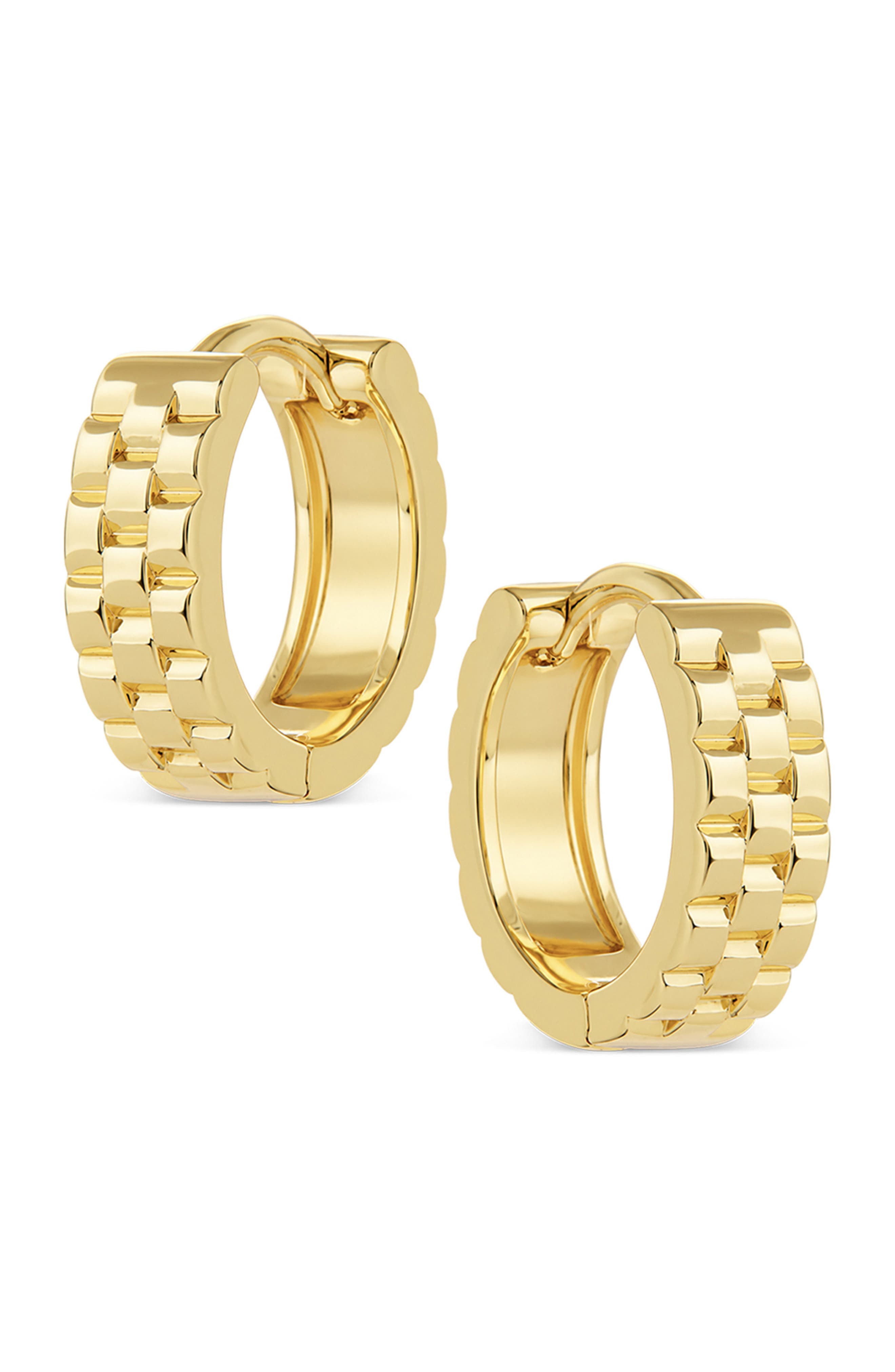 Honeycomb Huggie Hoop Earrings