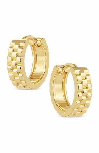 Honeycomb Huggie Hoop Earrings