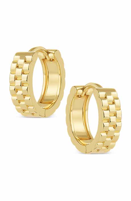 Honeycomb Huggie Hoop Earrings