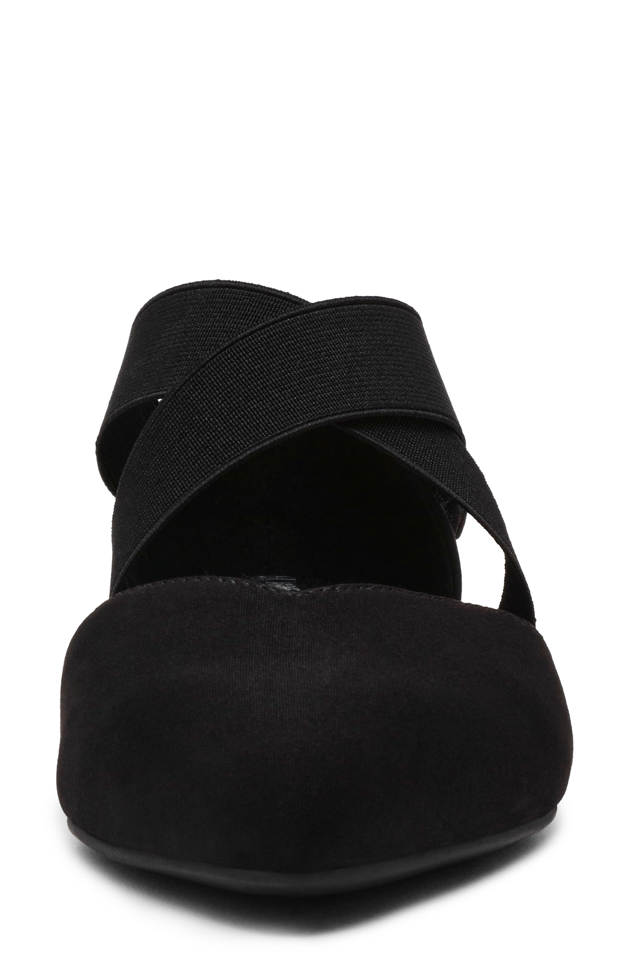 Anne Klein Oswaldo Pointed Toe Flat, Alternate, color, Black Stretch