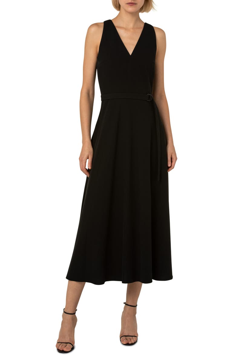 Akris punto V-Neck Cotton Blend Wrap Dress, Main, color, 