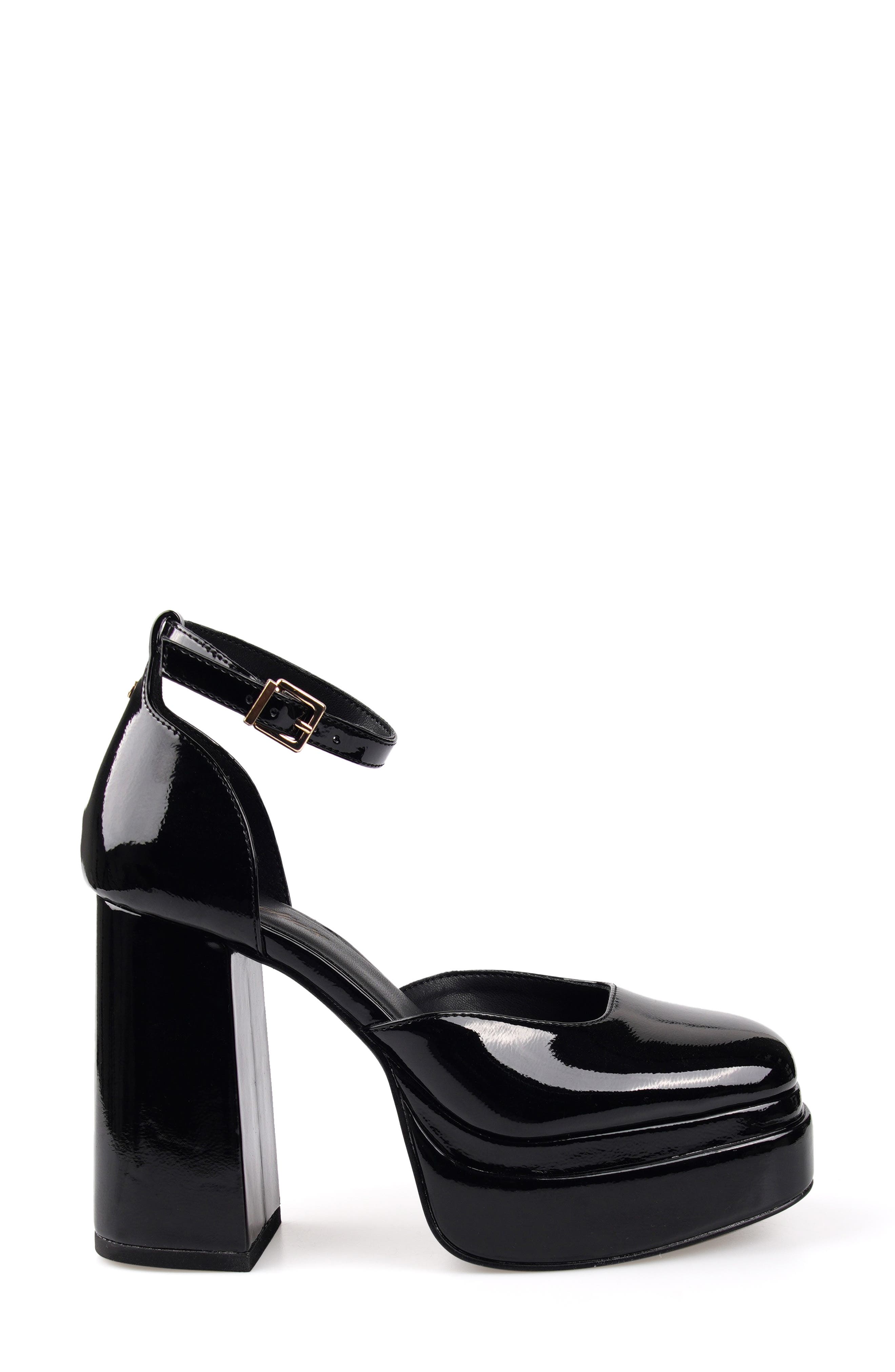 Topanga Ankle Strap Platform Pump, Alternate, color, BLKFX