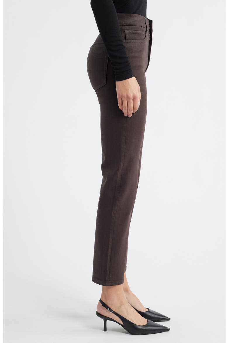 Le Sleek High Waist Ankle Straight Leg Jeans, Alternate, color, TRUFFLE COATED