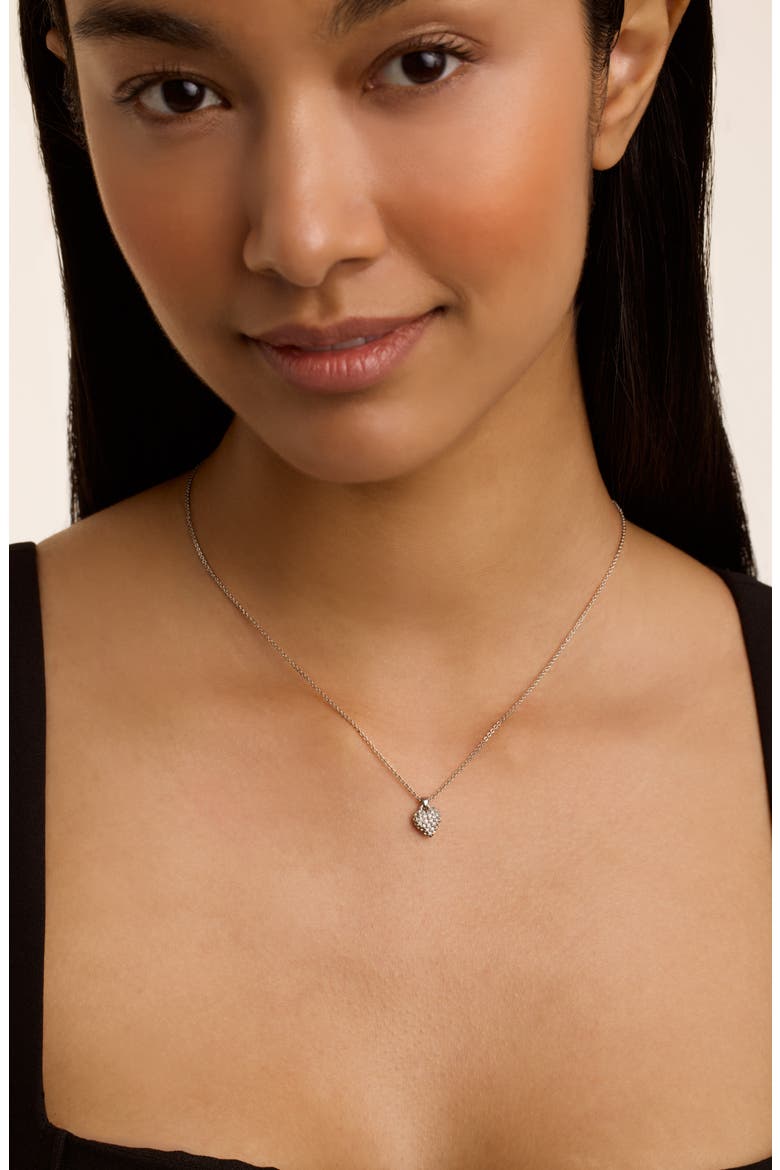 Adorina Crystal Sweetheart Pendant Necklace, Alternate, color, SILVER TONE/ CLEAR CRYSTAL