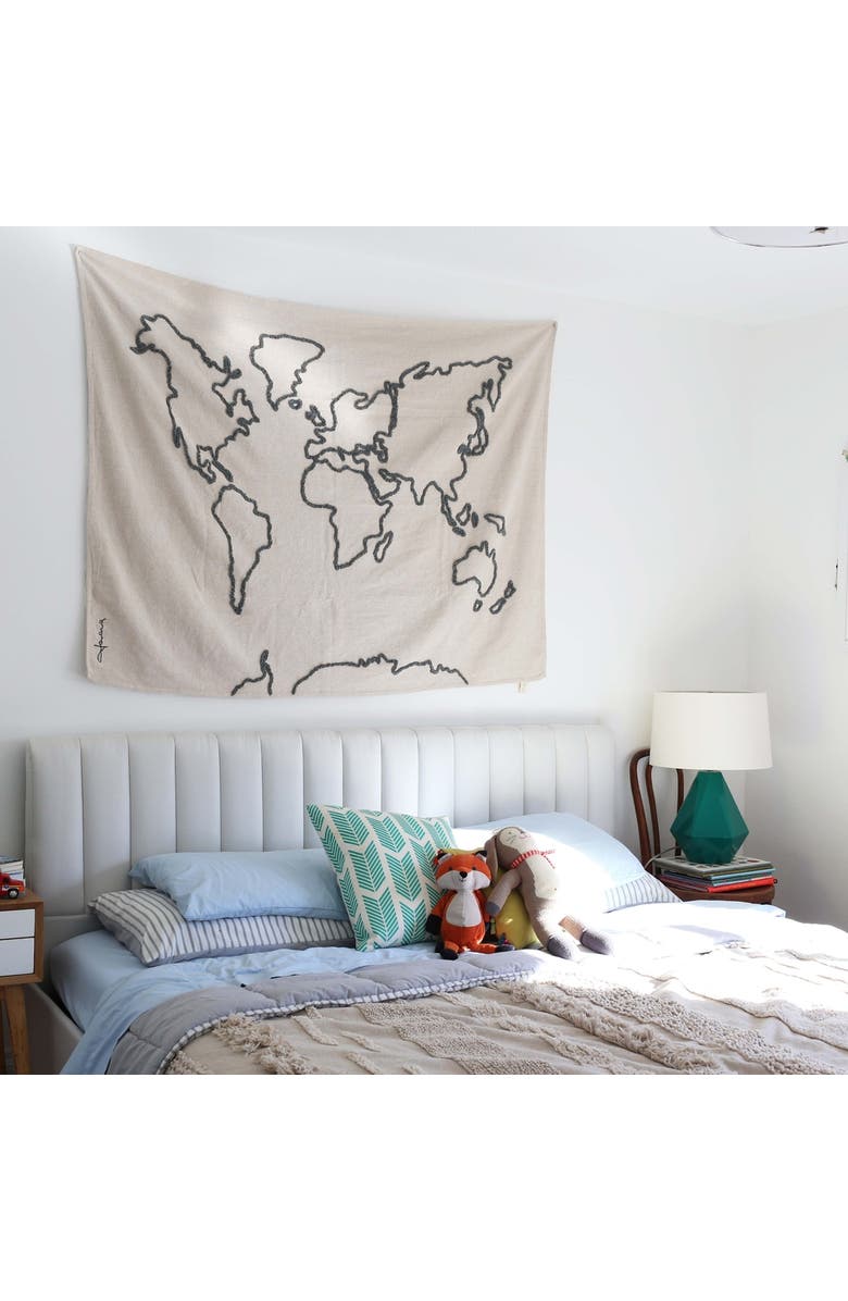 Lorena Canals Wall Hanging Canvas Map, Alternate, color, Natural