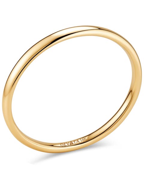 2mm Dome Forever Band Ring in 14K Gold
