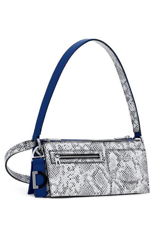 Desigual Two Tone Snake Embossed Shoulder Bag In Blue