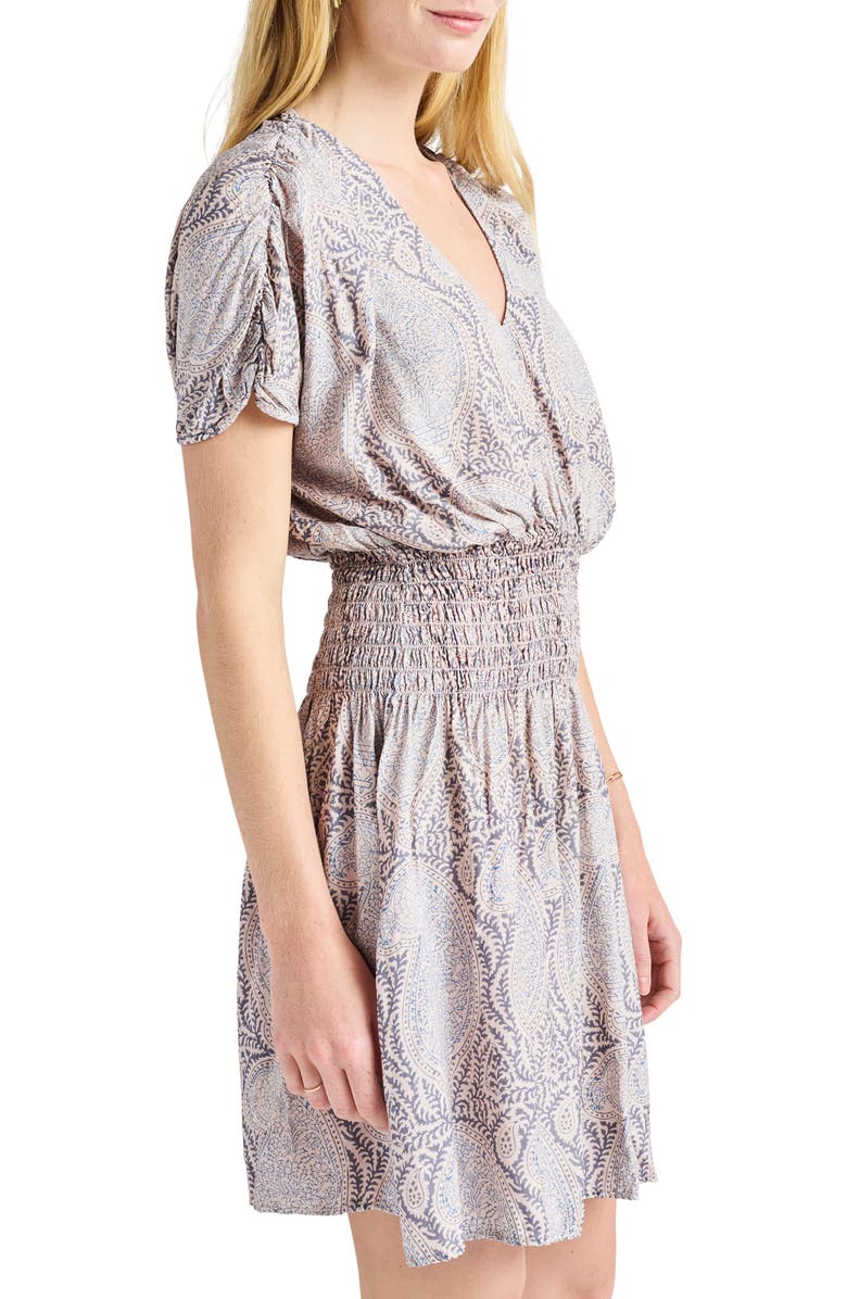 Splendid Annmarie Paisley Smocked Waist Minidress, Alternate, color,