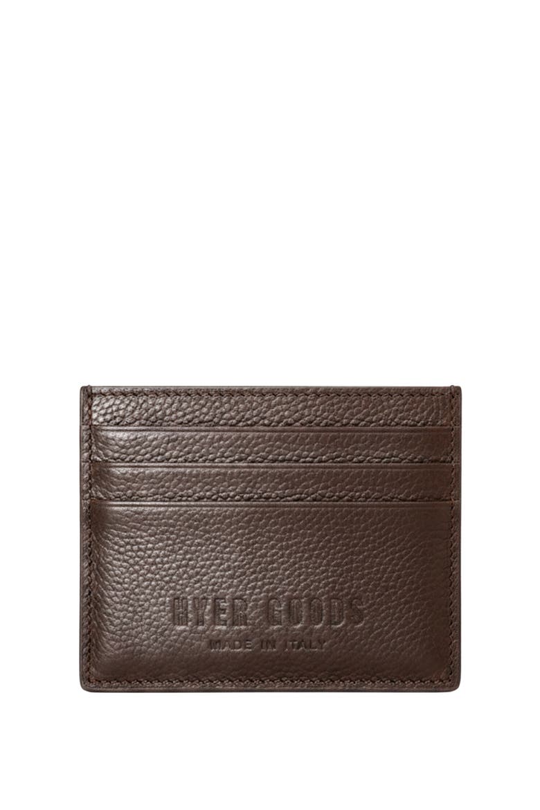 Upcycled Italian Leather Certo Card Wallet, Main, color, Brown Pebbled