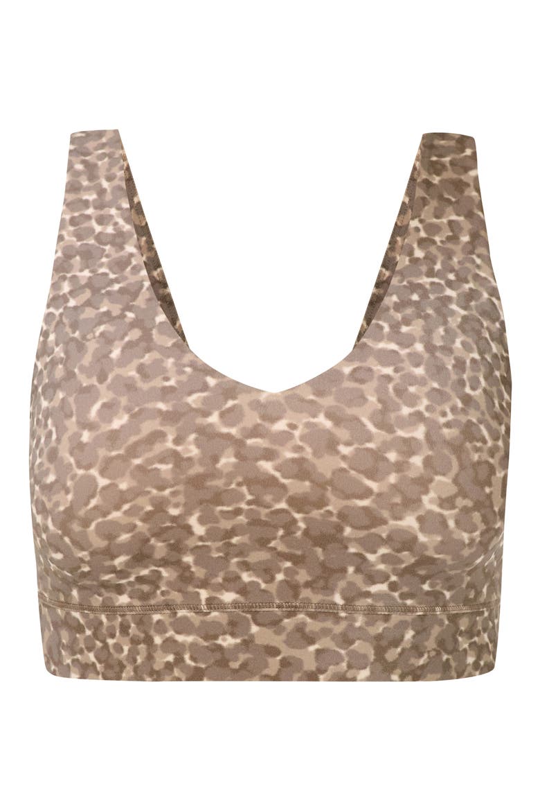 Ultimate Yoga Sports Bra, Alternate, color, BEIGE OFFBEAT ANIMAL PRINT