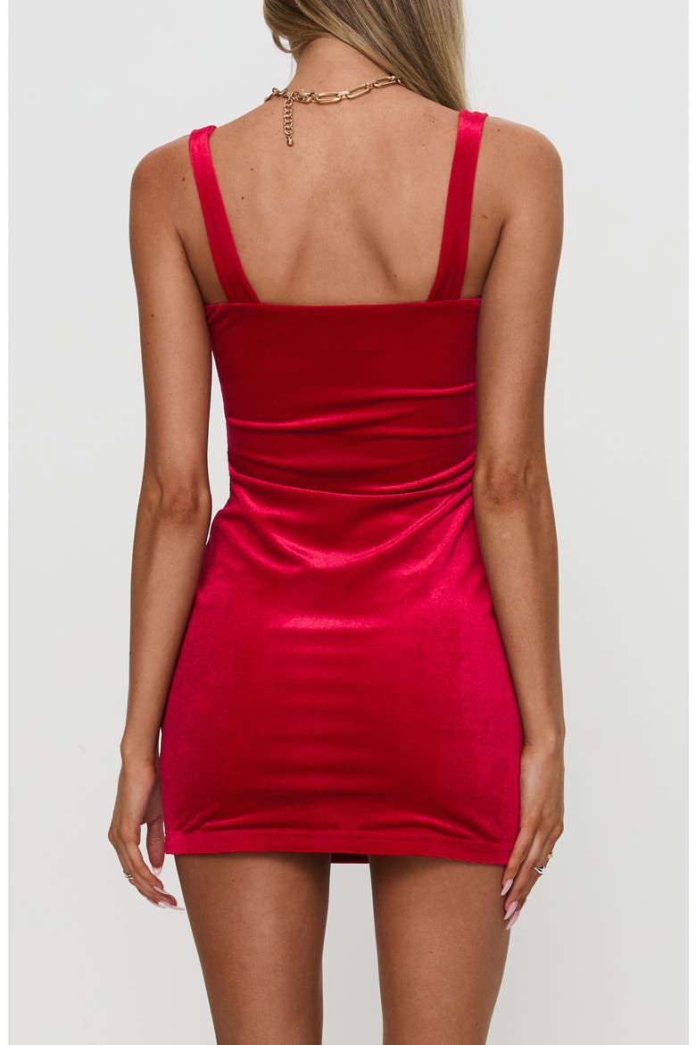 Blushing Velvet Minidress, Alternate, color, RED