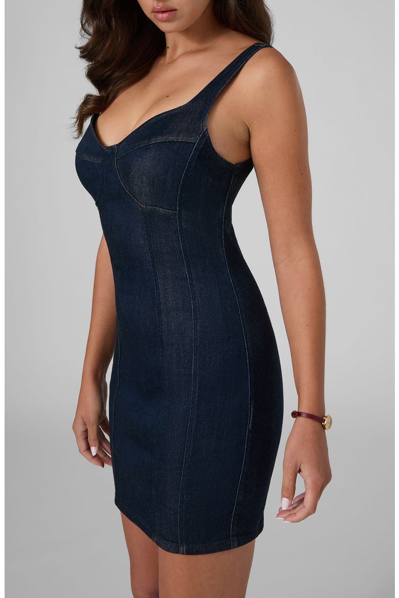 Alora Denim Mini Dress, Alternate, color, NAVY