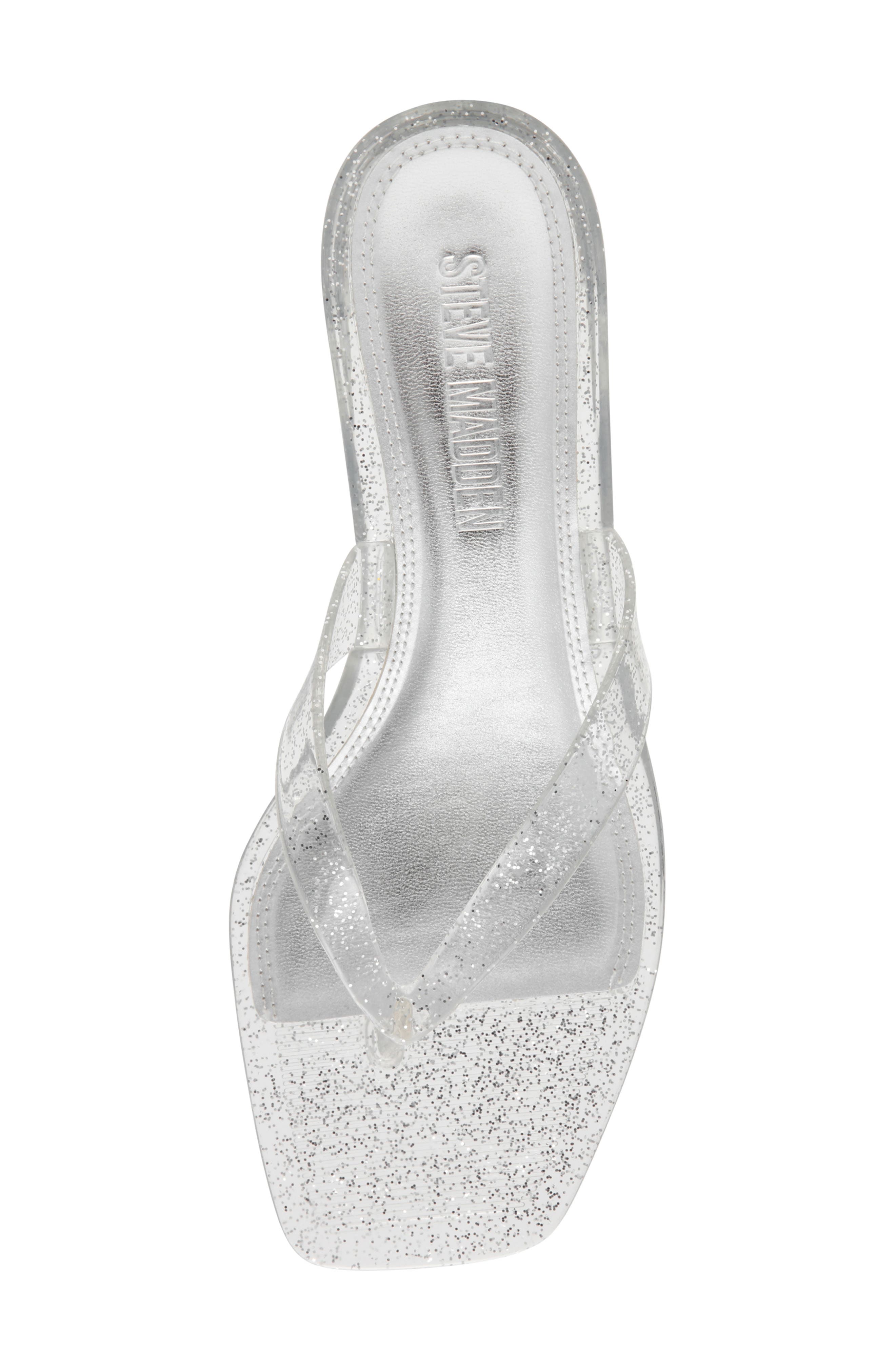 Steve Madden Tracie Kitten Heel Flip Flop, Alternate, color, Silver Glitter