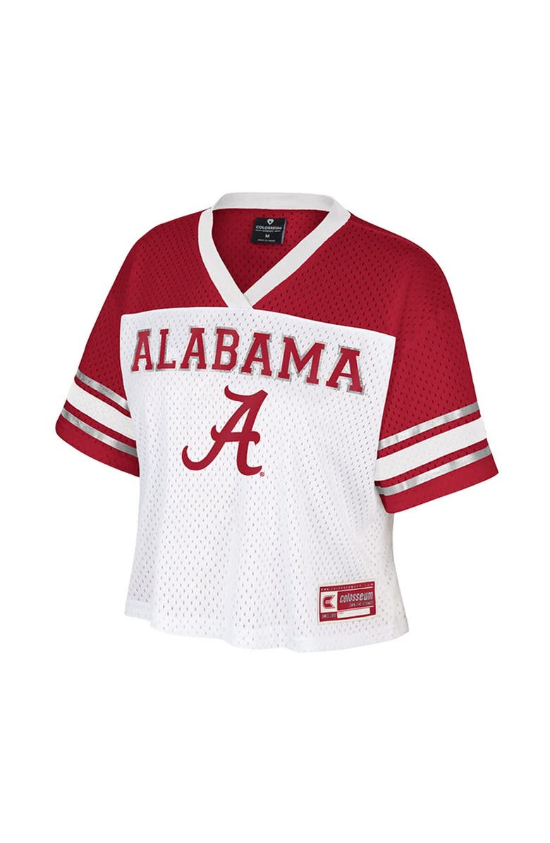 COLOSSEUM Women's Colosseum White Alabama Crimson Tide Treasure Cropped Football Jersey, Alternate, color, White