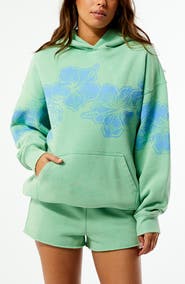 PacSun Hibiscus Print Cotton Blend Hoodie
