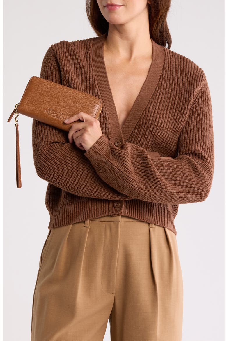 The Continental Leather Wristlet, Alternate, color, ARGAN OIL