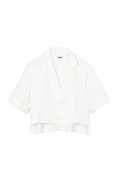 Sandro Jacquard Cropped Shirt In White
