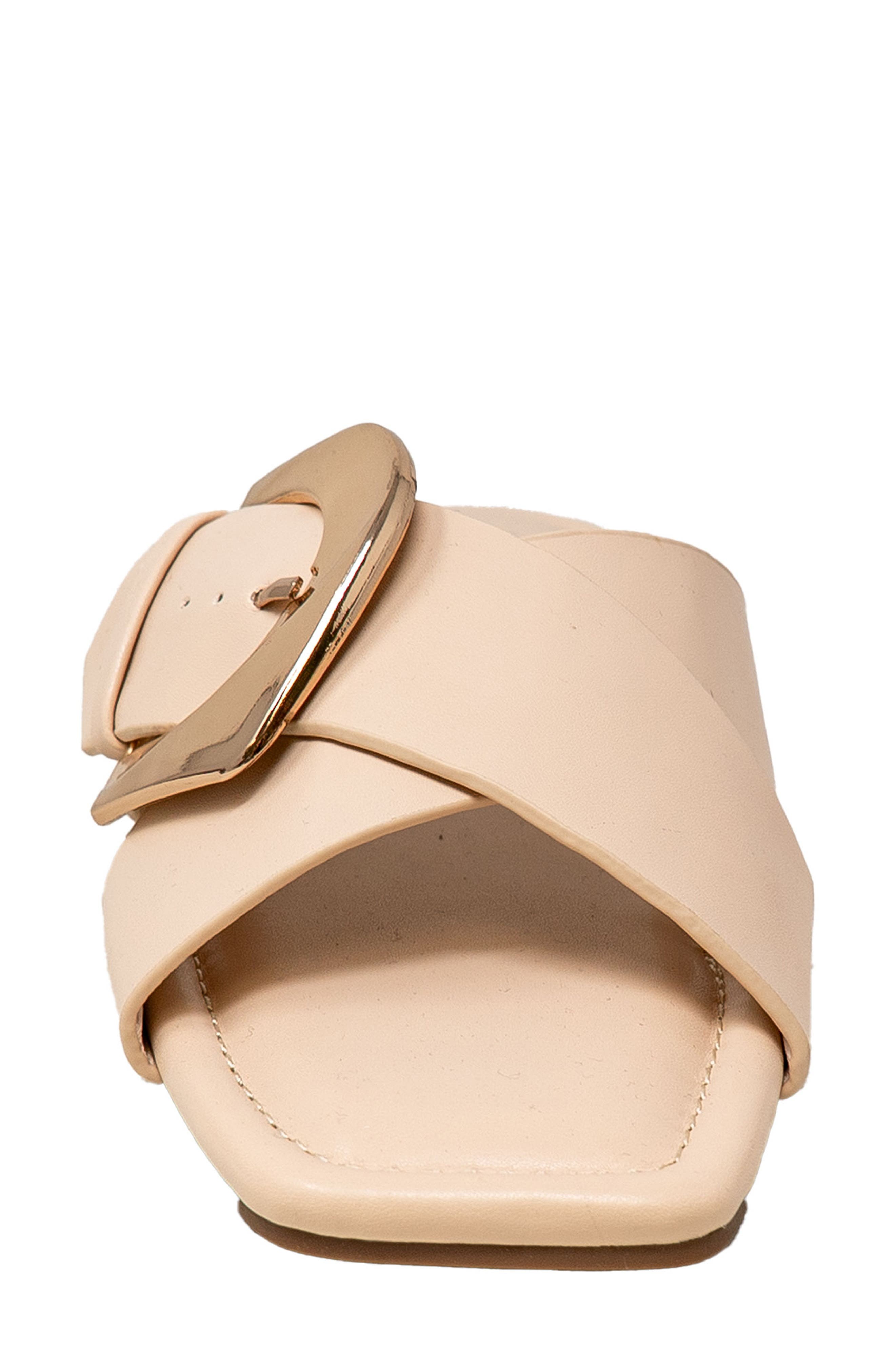 Cross Strap Slide Sandal, Alternate, color, BEIGE PU