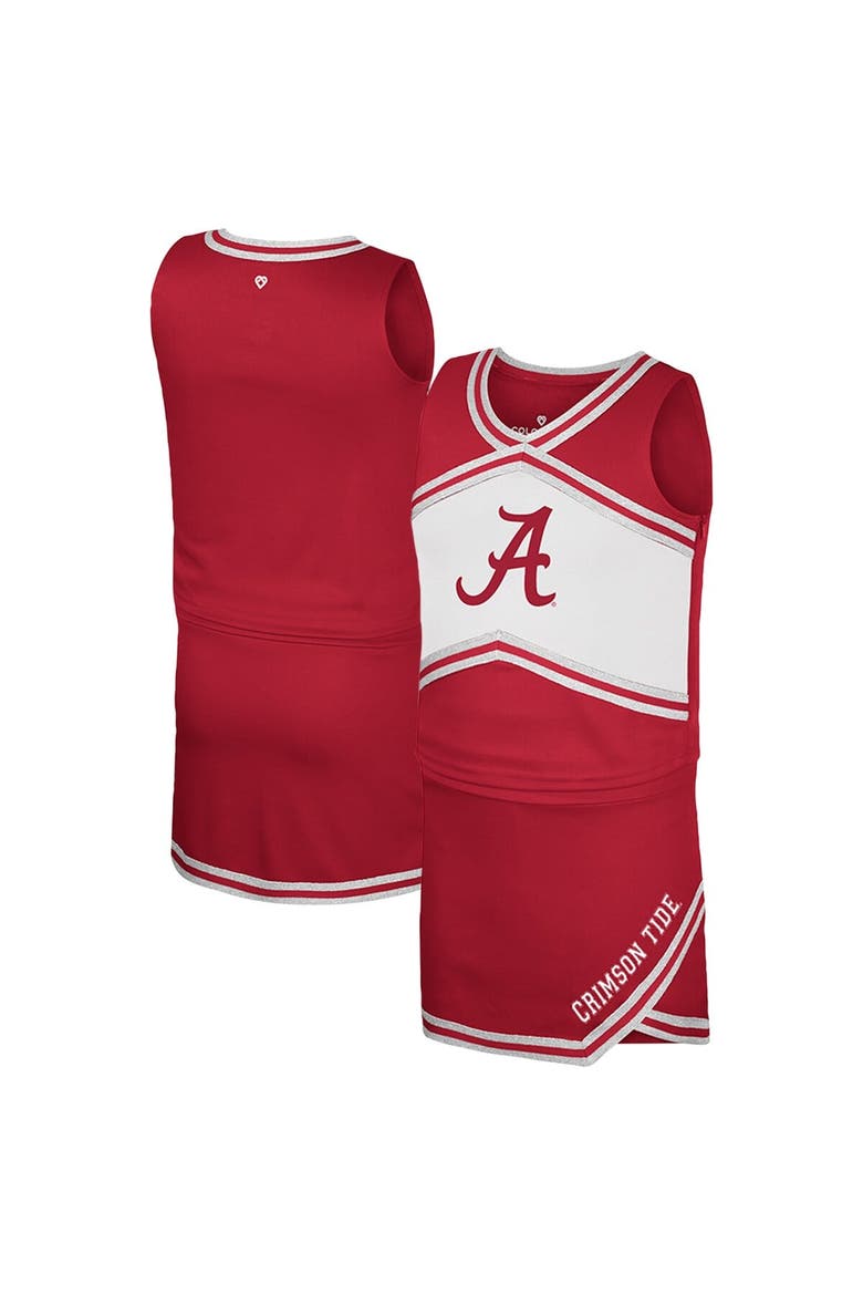 Girls Youth Colosseum Crimson Alabama Crimson Tide Cheerleader Top & Skirt Set, Main, color, Crimson