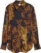 Victoria Beckham Piped Satin Button-Up Pajama Shirt