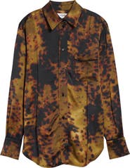 Victoria Beckham Piped Satin Button-Up Pajama Shirt