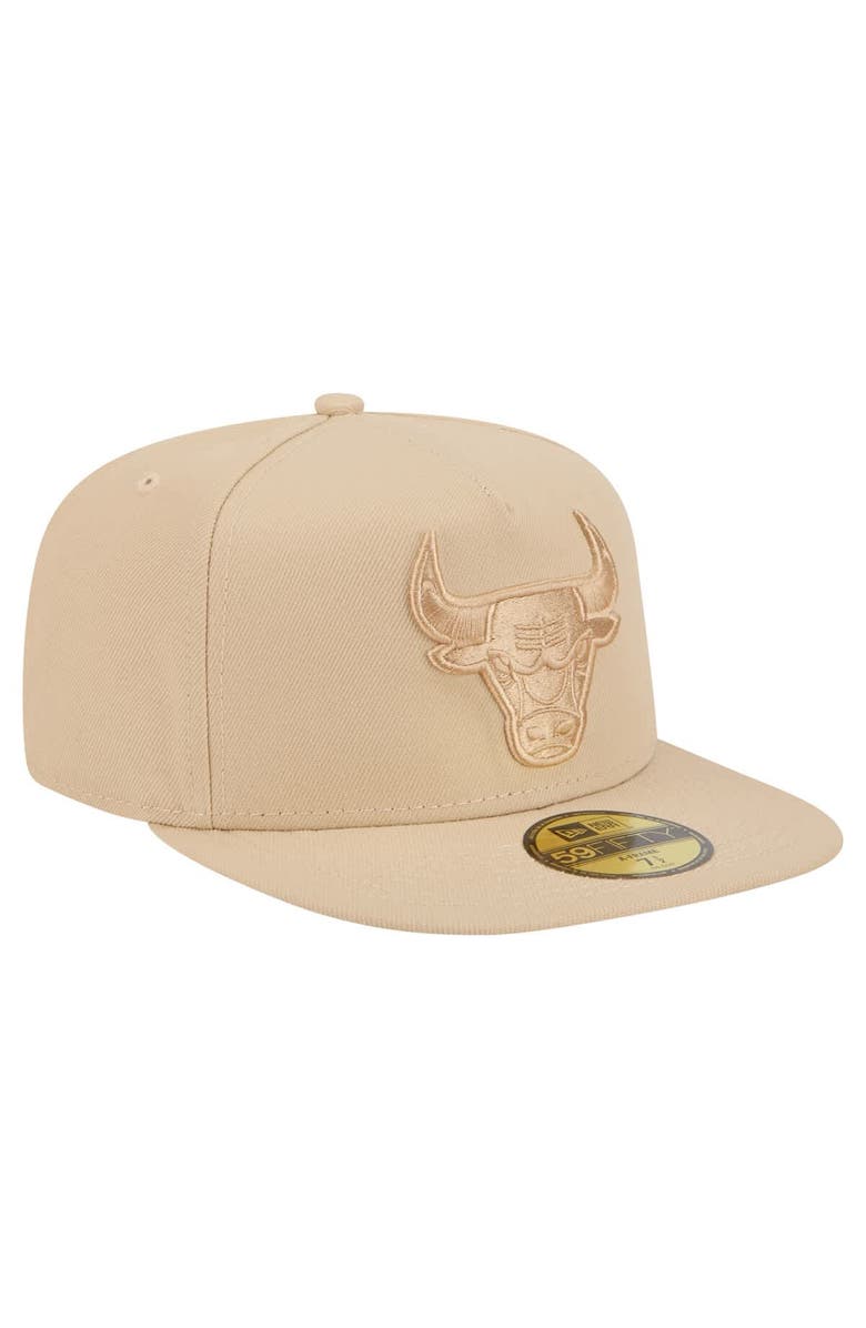 New Era Men's New Era Khaki Chicago Bulls Color Pack A-Frame 59FIFTY Fitted Hat, Alternate, color, Khaki