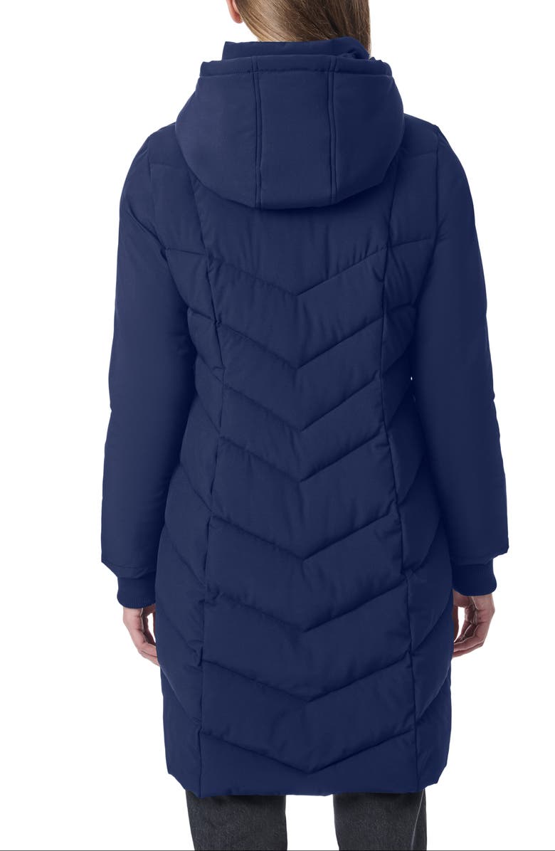 Bernardo Hooded Walker Coat, Alternate, color, Navy