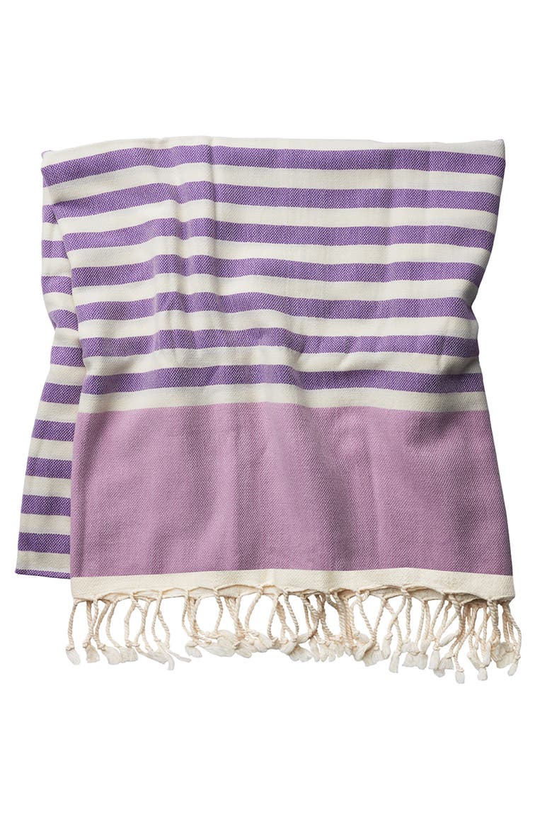 Artisan Crafted Cotton Turkish Towel Beach Bath, Main, color, Plum