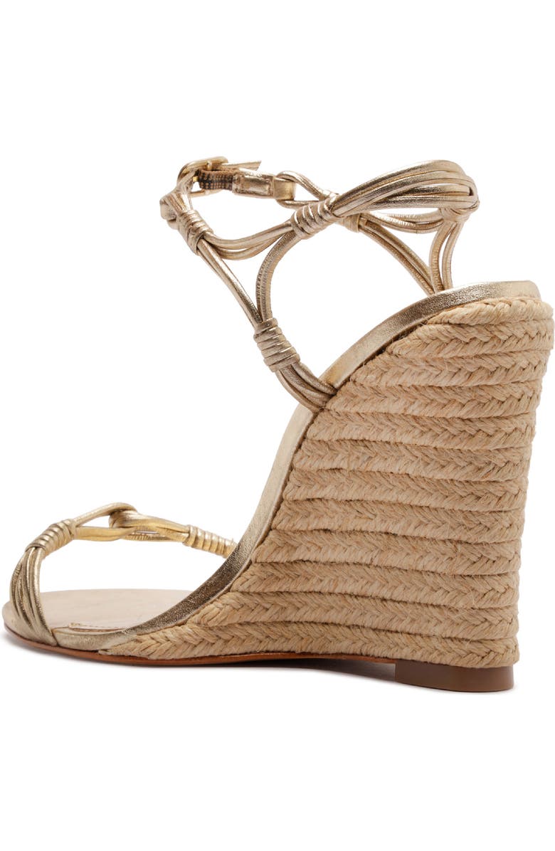 Schutz Nara Ankle Strap Wedge Sandal, Alternate, color, Platina